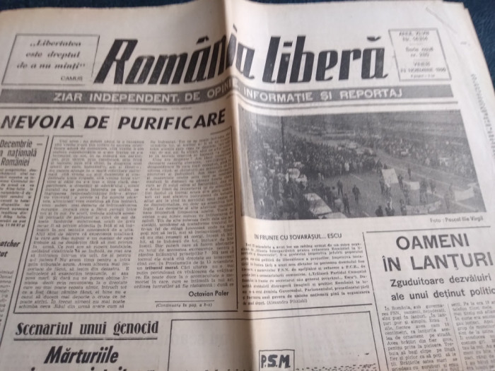 ZIARUL ROMANIA LIBERA NR 280 23 NOIEMBRIE 1990