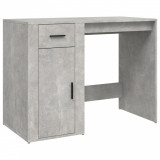 Birou, gri beton, 100x49x75 cm, lemn prelucrat