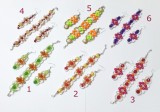 Seturi bratari ajustabile cu cercei margele, modele florale unicat