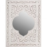 Oglinda de perete Felicitas, lemn masiv/MDF/sticla, alb, 60 x 80 x 3 cm