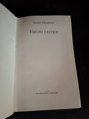 Eseuri critice - Matei Călinescu foto