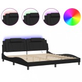 Cumpara ieftin Cadru de pat, Viana, cu LED fara saltea, negru, 200x200 cm