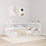 Cumpara ieftin Tăblie de depozitare cu raft cu headboard cu depozitare Alb 120 cm Lemn compozit