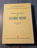 Studii si materiale de istorie medie volumul 21 Academia Romana