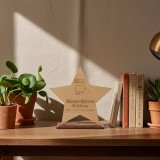 Placheta Stea Lemn Personalizabila, 16cm, Cadou Unic Gravat cu Nume, Mesaj - Aniversare, Ocazii Speciale