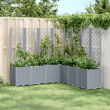 vidaXL Jardinieră de grădină cu spalier, gri, 160x160x140 cm, PP