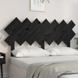 Tăblie de pat, negru, 141x3x80,5 cm, lemn masiv de pin, vidaXL