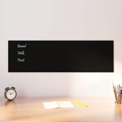 vidaXL Tablă magnetică de perete neagră 30x20 cm, sticlă securizată 347932 foto