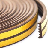 Set 2 buc, Banda autoadeziva pentru etansarea usilor si ferestrelor, Profil E, 9mm x 4mm, Rezistenta UV, Cauciuc EPDM, 6 m, Maro