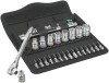 Set clichet Zyklop 1/4&quot; plus chei tubulare si biti, 28 piese WERA 05004018001 HardWork ToolsRange