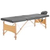 Gossi masa de masaj cu 4 zone, cadru din lemn, antracit, 186 x 68 cm