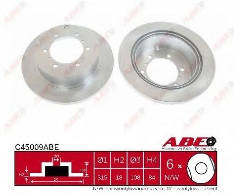Disc frana MITSUBISHI PAJERO II (V3_W, V2_W, V4_W) (1990 - 1999) ABE C45009ABE