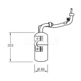 Filtru uscator aer conditionat Ford C-Max 2007-2011, Focus C-Max 2003-2007, Focus 2004-2011, 89x203mm, MAHLE AD277000S
