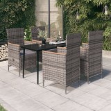 VidaXL Set mobilier pentru grădină cu perne, 5 piese, gri