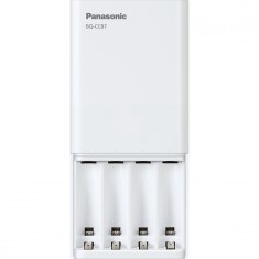 Incarcator Baterii Panasonic Eneloop BQ-CC87, 4 Sloturi + USB, Alb