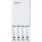 Incarcator Baterii Panasonic Eneloop BQ-CC87, 4 Sloturi + USB, Alb