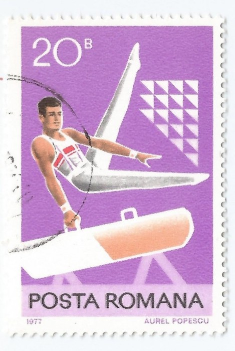 *Romania, Lp 943/1977, Sport, 20 bani, eroare 2, oblit.