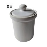 Set 2 cutii pentru condimente, inaltime 10.5 cm, Alb