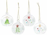 Cumpara ieftin Set 4 globuri brad Craciun sticla multicolora 6 cm