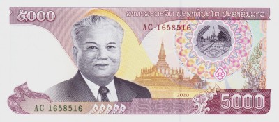 Bancnota Laos 5.000 Kip 2020 - PNew UNC foto