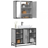 Gossi set mobilier de baie, 2 piese, gri sonoma, lemn prelucrat