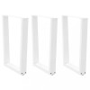 Set 3 Picioare Masa Otel Alb Vopsit, 70x72 cm, Ajustabile, Fixare Usoara, Birou/Masa