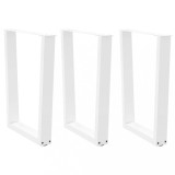 VidaXL Picioare de masă &icirc;n formă de V, 3 buc., alb, 70x (72-73,3) cm, oțel