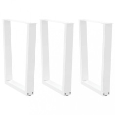 vidaXL Picioare de masă &icirc;n formă de V, 3 buc., alb, 70x (72-73,3) cm, oțel