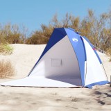 Cort Plaja vidaXL Albastru Azur 268x223x125cm, Impermeabil, Sac Nisip, Ventilatie, Montare Usoara + Geanta Transport