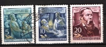 GERMANIA (DDR) 1955 &amp;ndash; PERSONALITATI. FRIEDRICH ENGELS, TIMBRE STAMPILATE, F138 foto