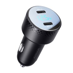 Incarcator auto Joyroom JR-CCD02, 2x USB-C, Display LED, Quick Charge 3.0, 70W, Negru