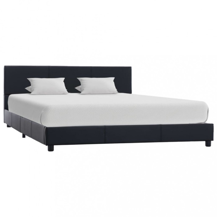 vidaXL Cadru de pat, negru, 120x200 cm, piele ecologică 284770