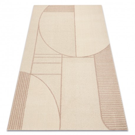 Covor din l&acirc;nă FLUX 461.14.AE200 OSTA - Geometric, structural, loft bej / roz, 240x340 cm