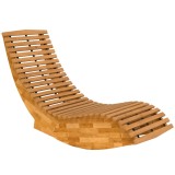 Outsunny Șezlong din lemn de acacia pliabil, ergonomic, șezlong de grădină cu formă &icirc;n S și design cu lamele 60 x 156 x 77 cm | Aosom Romania