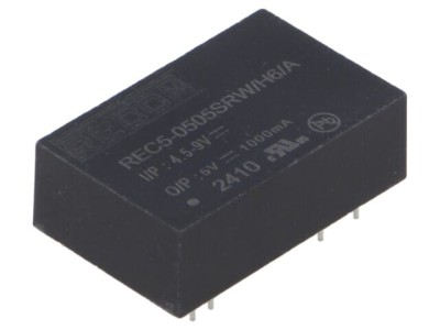 Convertor DC/DC RECOM 5W 4,5-9V la 5V 1A DIP24 REC5-0505SRW/H6/A foto