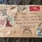 Plic filatelic circulat 1967, special,francatura mixta, 14 valori diferite