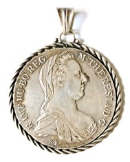AUSTRIA THALER MARIA THERESIA 1780 SF TIP MEDALION ARGINT CU RAMAA DETASABILA AUNC (CITITI DESCRIEREA)