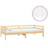 Cumpara ieftin Pat de zi cu saltea, 90x200 cm, lemn masiv de pin