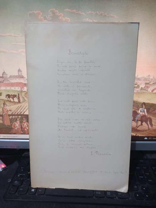 I. Pușcariu, 21 poezii scrise de m&acirc;nă de un admirator, c. 1930, Desnădejde, 082