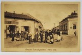 VALEA LUI MIHAI , BIHOR , LOCALNICI IN FATA UNUI MAGAZIN PE STRADA PRINCIPALA , CARTE POSTALA ILUSTRATA , 1916