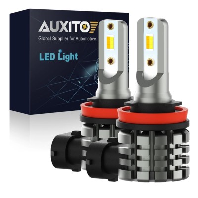 Set 2 becuri LED H11, Auxito&amp;reg;, Dual Color (6000K+3000K), lumina galbena si alba, Canbus foto
