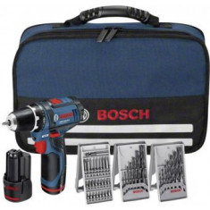 Bosch GSR 10.8 V-EC Masina de gaurit si insurubat cu acumulator, 10.8V + 2 x Acumulatori 1,5Ah + 3 seturi burghie + Geanta Toolbox