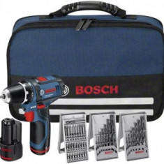 Bosch GSR 10.8 V-EC Masina de gaurit si insurubat cu acumulator, 10.8V + 2 x Acumulatori 1,5Ah + 3 seturi burghie + Geanta Toolbox