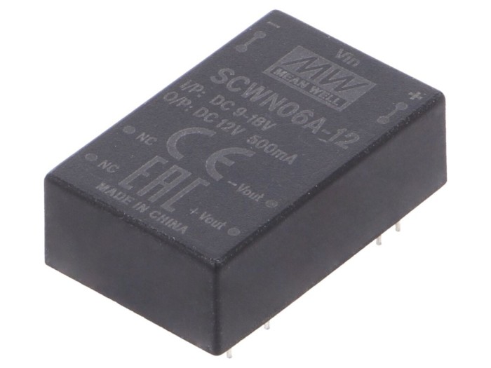 Convertor DC/DC 12V 0,5A 6W