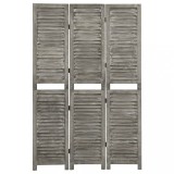 VidaXL Separator cameră cu 3 panouri, gri, 106,5x166 cm, lemn masiv