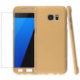 Husa protectie pentru Samsung Galaxy S7 Edge Auriu Fullbody fata-spate folie de protectie gratis, MyStyle