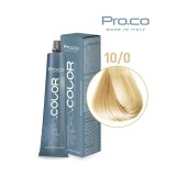 Vopsea de par profesionala 10/0 Blond extrem de deschis natural Pro.co