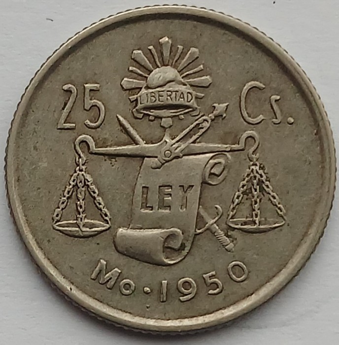 Mexic, 25 Centavos 1950