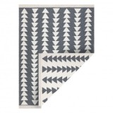 Covor TWIN 22994 geometric, triunghiurile bumbac, cu două fețe, Franjuri ecologice - antracit / crem, 60x90 cm