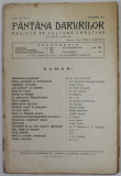 FANTANA DARURILOR , REVISTA DE CULTURA CRESTINA , ANUL III , NR. 9 , NOIEMBRIE 1931